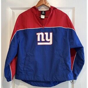 NFL Team Apparel Reebok New York Giants Kids Jacket, Blue Red Size L Windbreaker